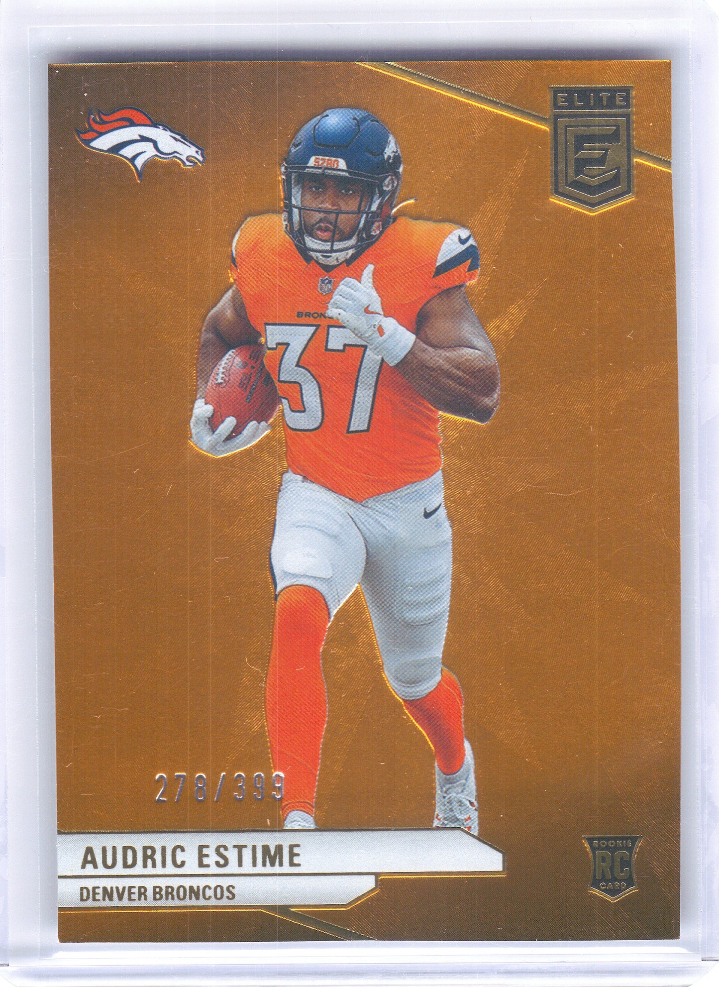 2024 Donruss Elite #119 Audric Estime Orange Color Match Denver Broncos SN, RC