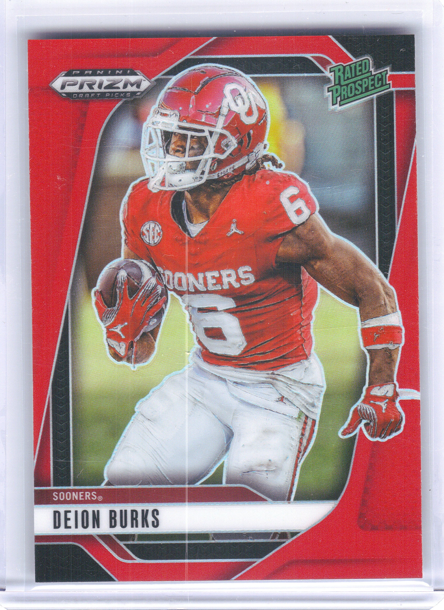 2025 Panini Prizm Draft Picks #163 Deion Burks Prizms Red #/399 Oklahoma Sooners SN