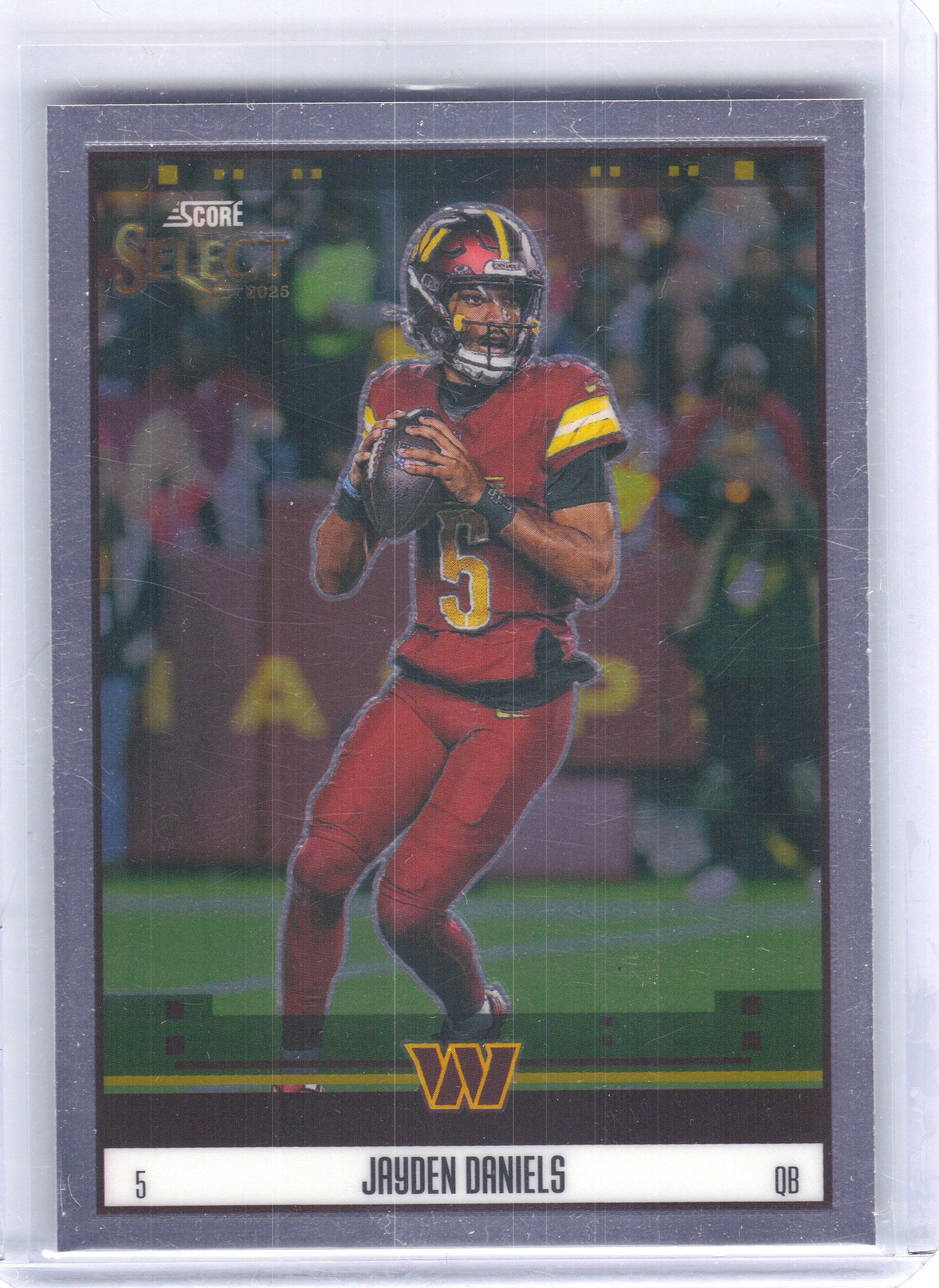 2025 Panini Select #12 Jayden Daniels Score Select Throwback Washington Commanders