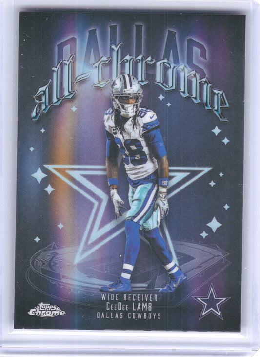 2025 Topps Chrome #ACT-8 CeeDee Lamb All-Chrome Team Refractor Dallas Cowboys