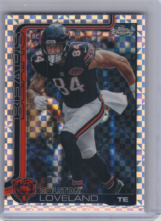 2025 Topps Chrome #345 Colston Loveland X-Fractor Chicago Bears RC