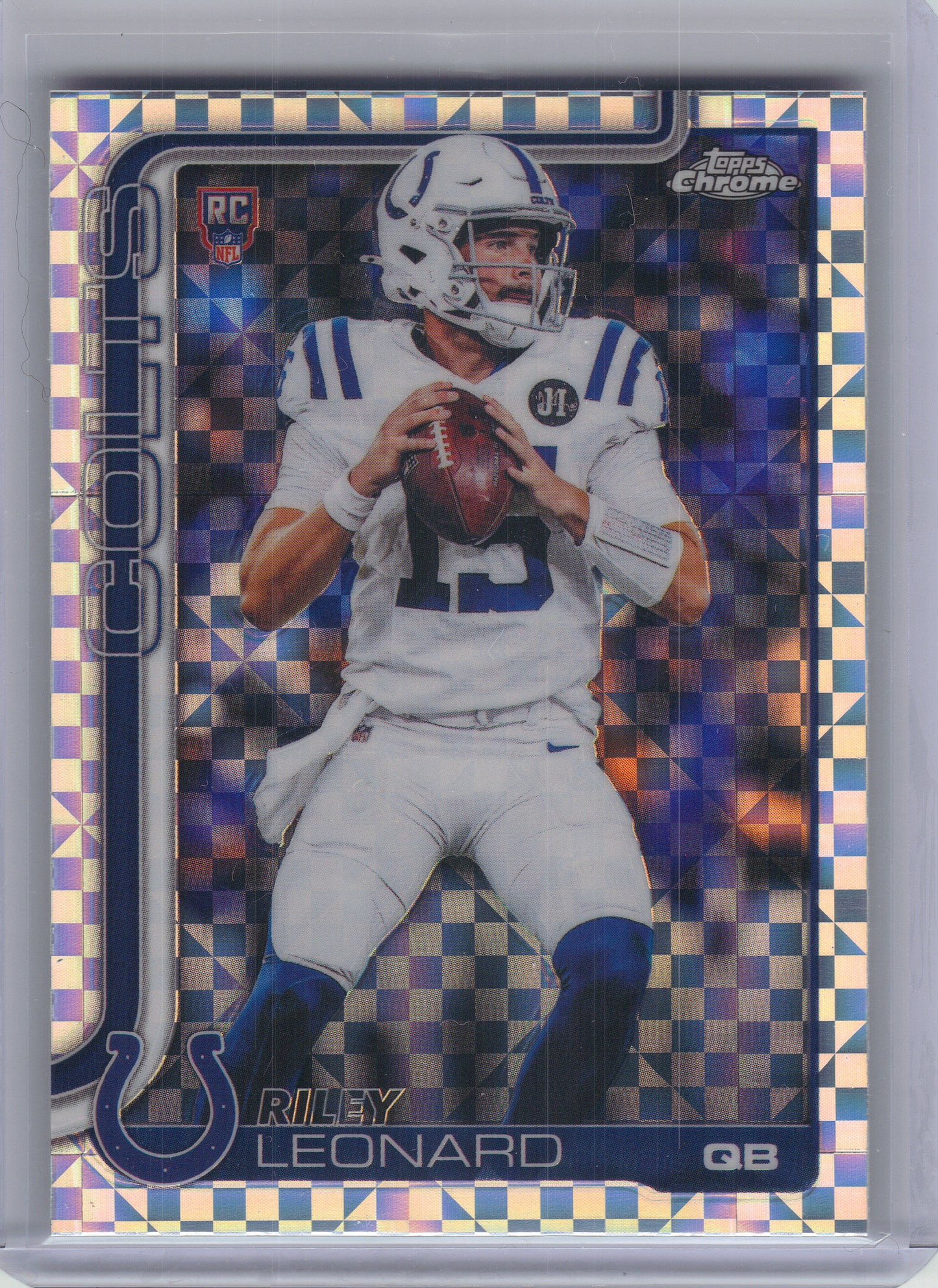 2025 Topps Chrome #318 Riley Leonard X-Fractor Indianapolis Colts RC