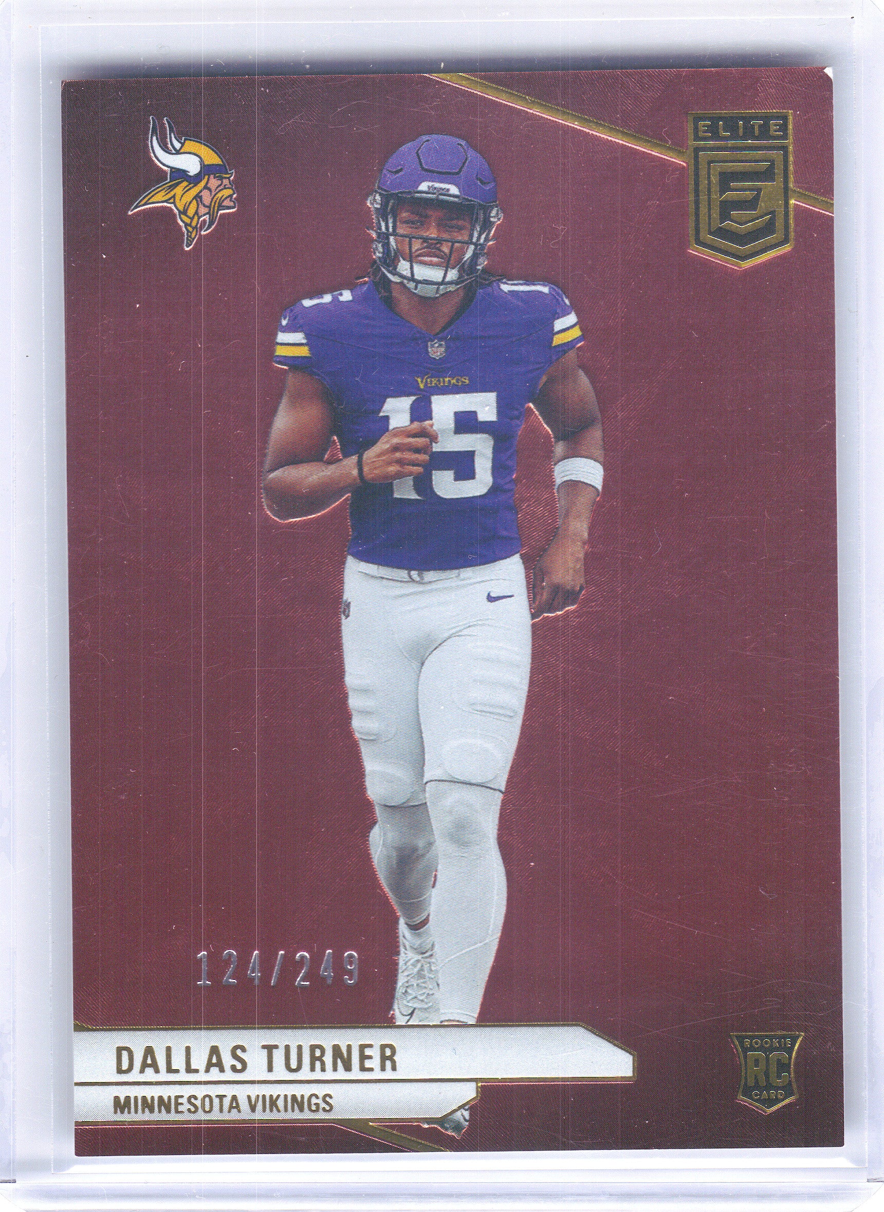 2024 Donruss Elite #170 Dallas Turner Maroon #/249 Minnesota Vikings SN, RC