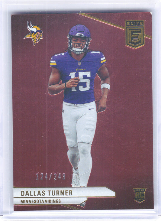2024 Donruss Elite #170 Dallas Turner Maroon #/249 Minnesota Vikings SN, RC
