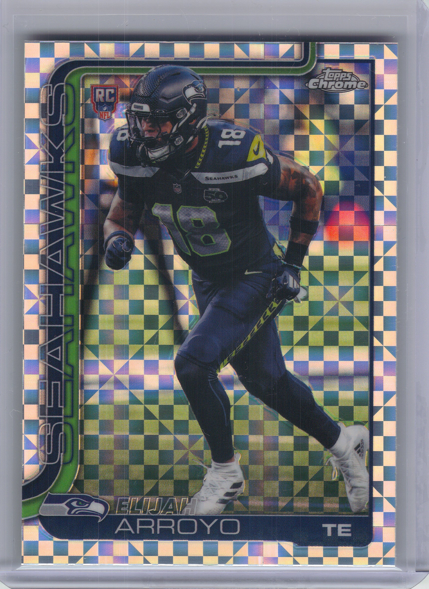 2025 Topps Chrome #396 Elijah Arroyo X-Fractor Seattle Seahawks RC