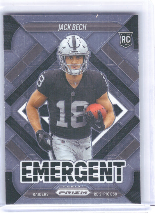 2025 Panini Prizm #11 Jack Bech Emergent Las Vegas Raiders
