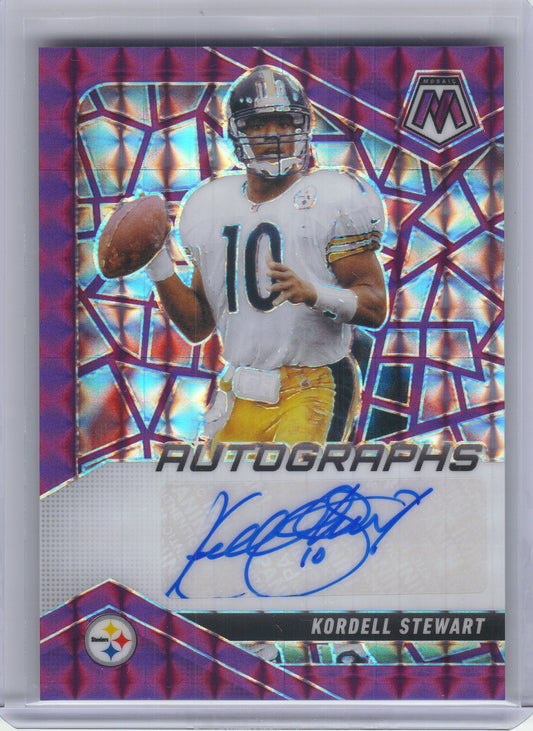2025 Panini Mosaic #AMC-KST Kordell Stewart Autographs Mosaic Purple #/49 Pittsburgh Steelers SN, AU
