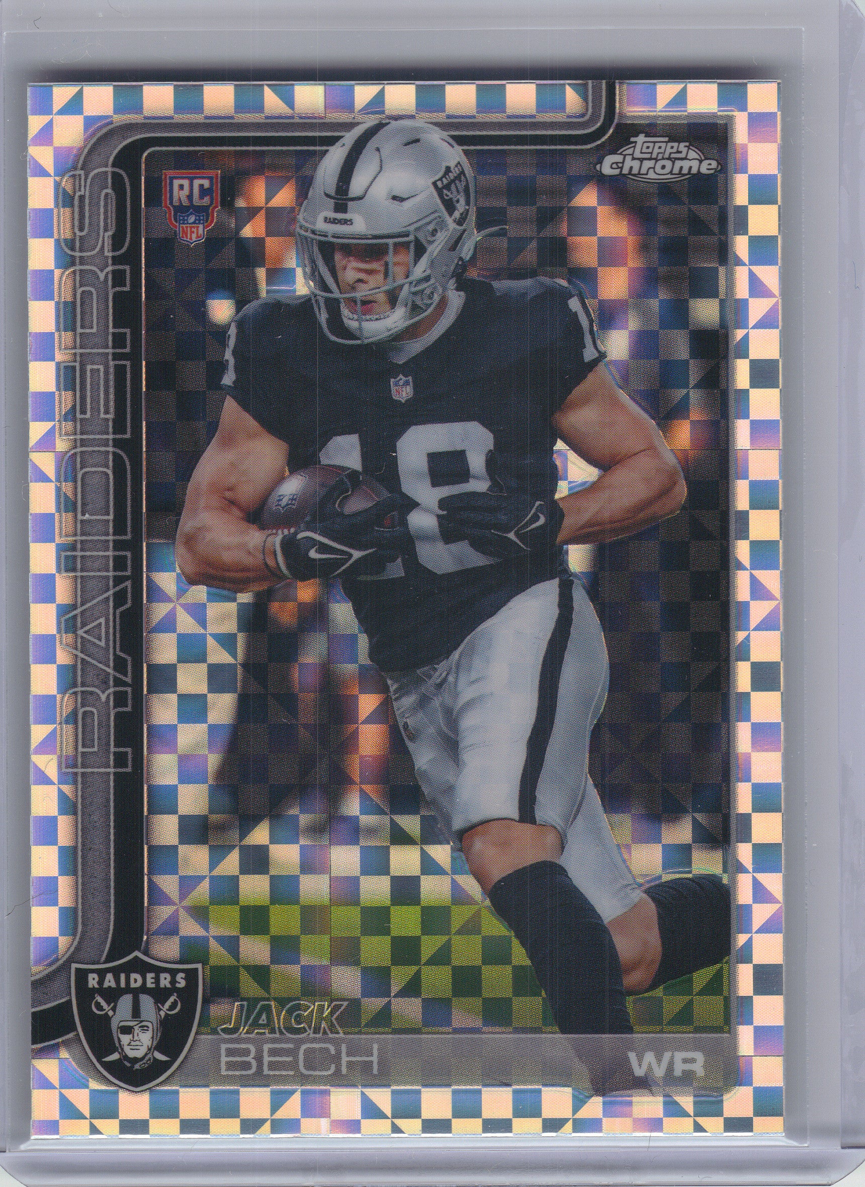 2025 Topps Chrome #388 Jack Bech X-Fractor Las Vegas Raiders RC