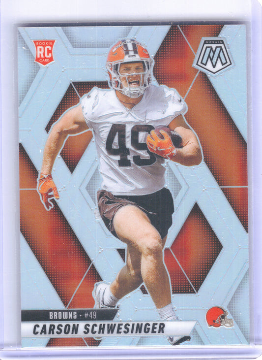 2025 Panini Mosaic #371 Carson Schwesinger Silver Cleveland Browns RC