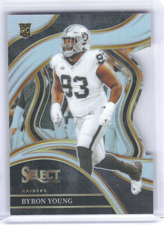 2023 Panini Select #290 Byron Young Silver Prizms Die Cuts Las Vegas Raiders