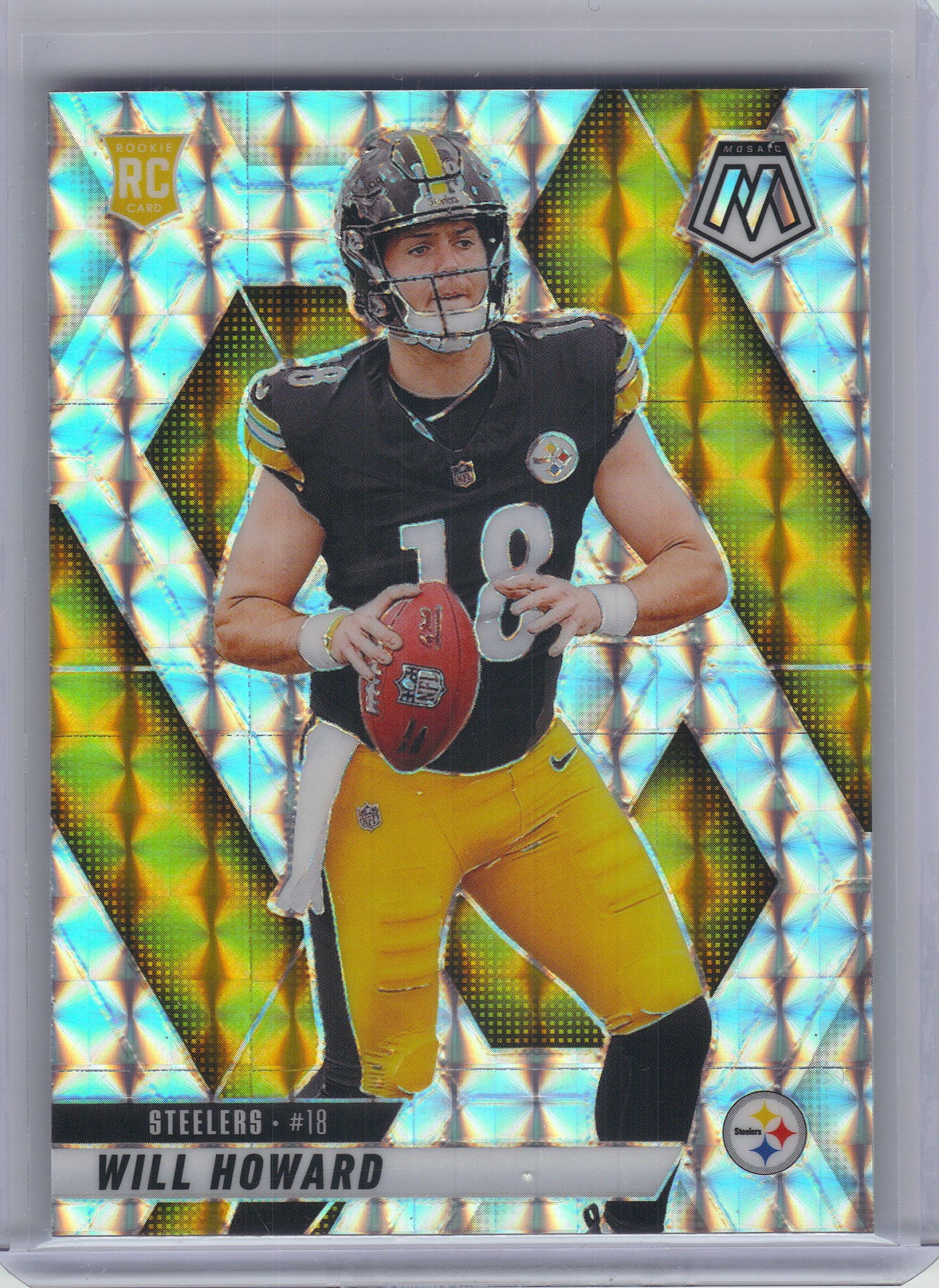 2025 Panini Mosaic #318 Will Howard Mosaic Red Pittsburgh Steelers RC