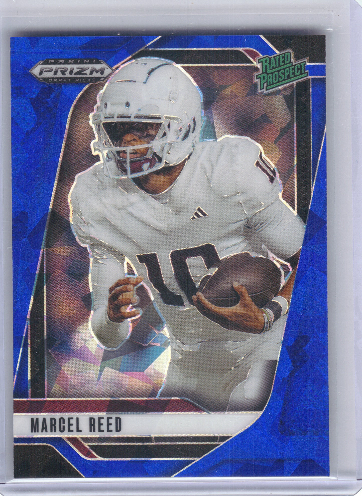 2025 Panini Prizm Draft Picks #167 Marcel Reed Prizms Blue Ice #/149 Texas A&M Aggies SN