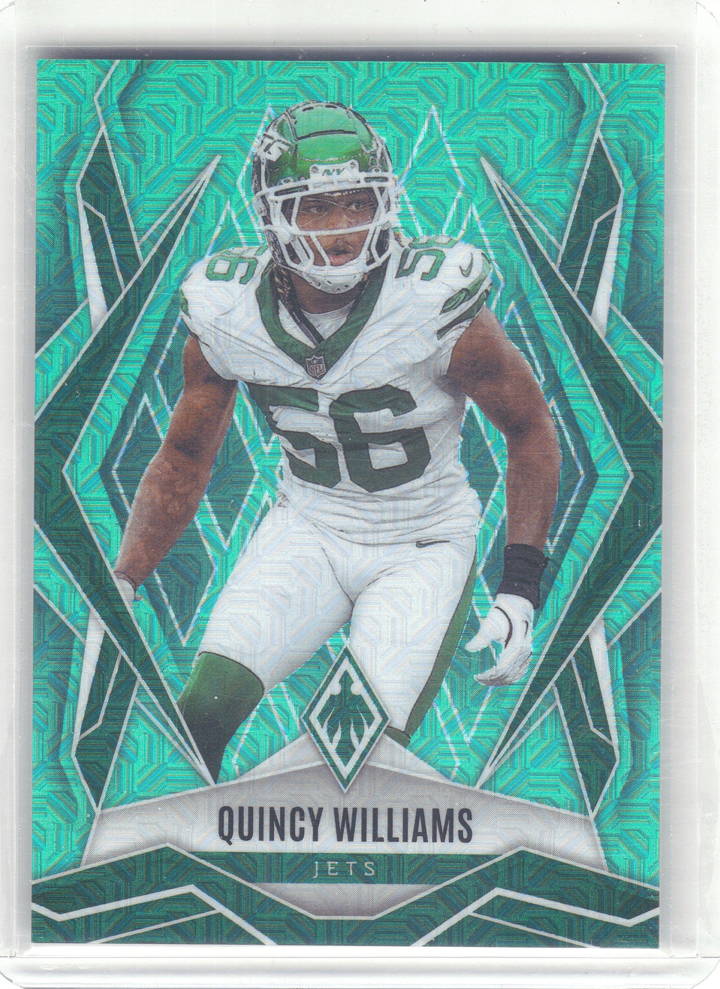 2025 Panini Phoenix #138 Quincy Williams Teal Mojo Prizm #/50 New York Jets SN