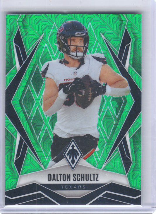 2025 Panini Phoenix #23 Dalton Schultz Lime Green Mojo Prizm #/75 Houston Texans SN