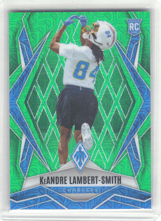 2025 Panini Phoenix #229 KeAndre Lambert-Smith Lime Green Mojo Prizm #/75 Los Angeles Chargers SN,RC