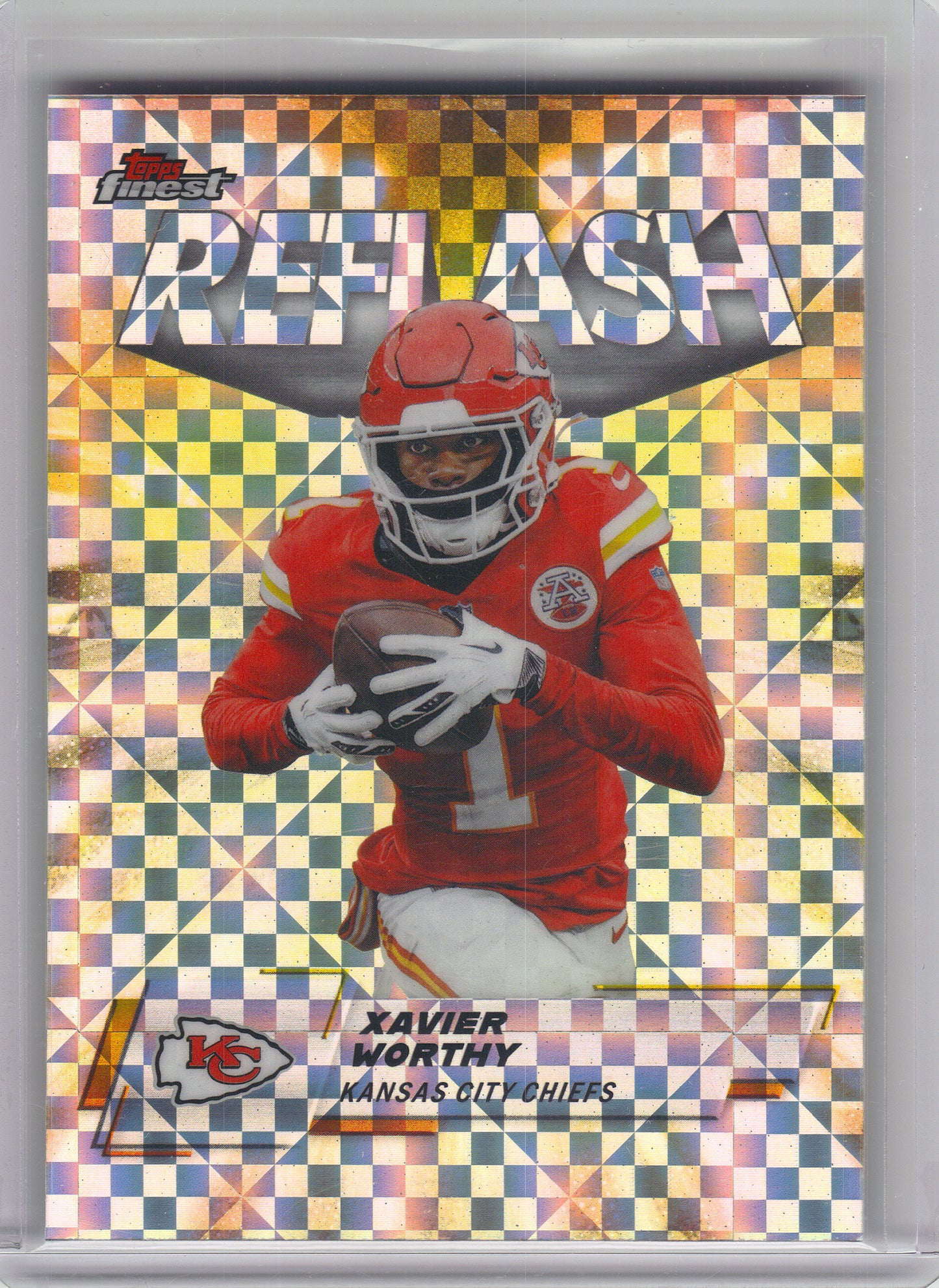 2025 Finest #RF-14 Xavier Worthy Reflash X-Fractor Kansas City Chiefs