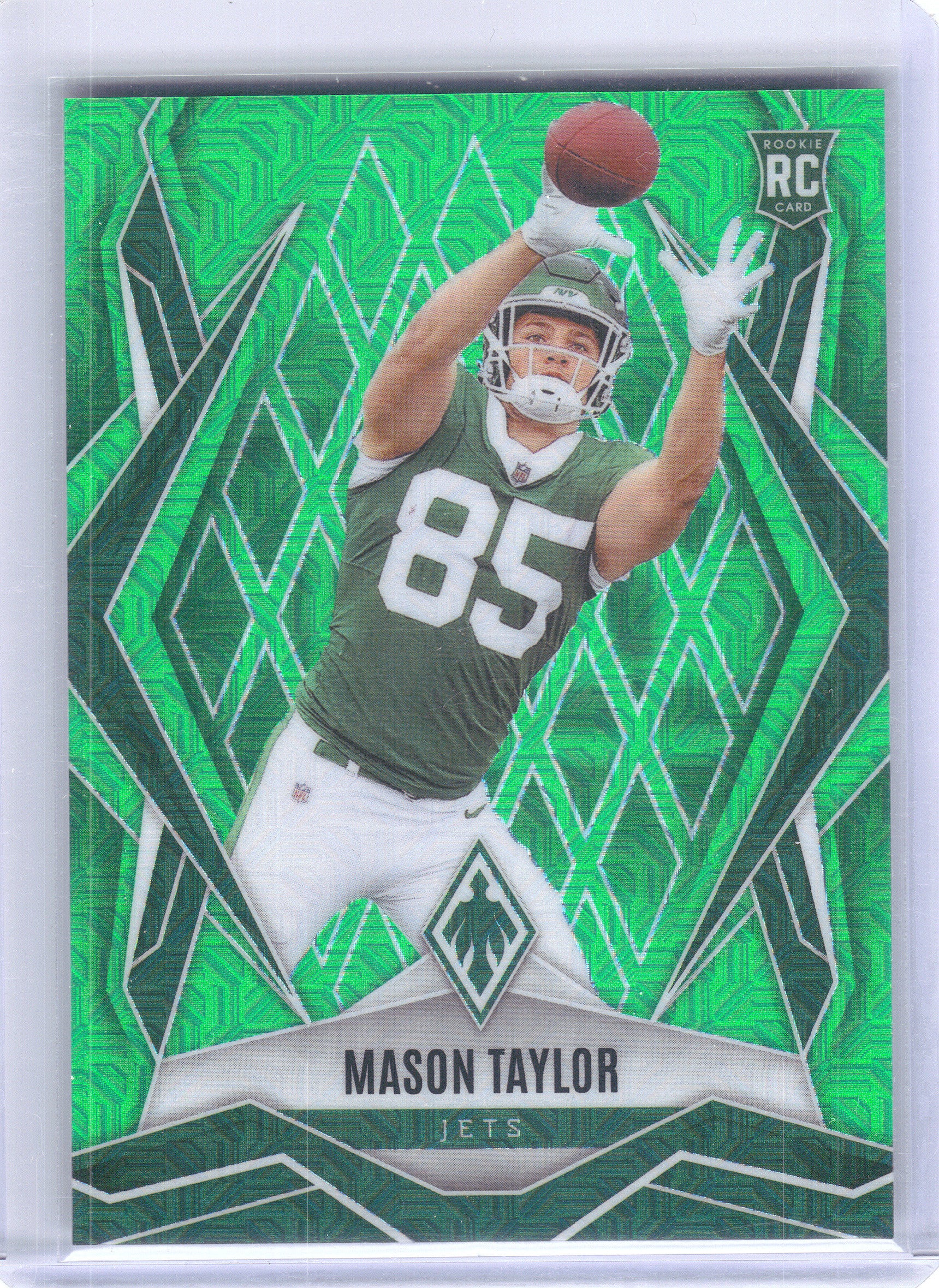 2025 Panini Phoenix #172 Mason Taylor Lime Green Mojo Prizm #/75 New York Jets SN,RC