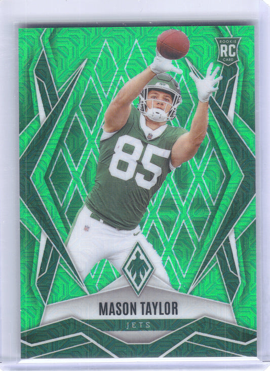 2025 Panini Phoenix #172 Mason Taylor Lime Green Mojo Prizm #/75 New York Jets SN,RC