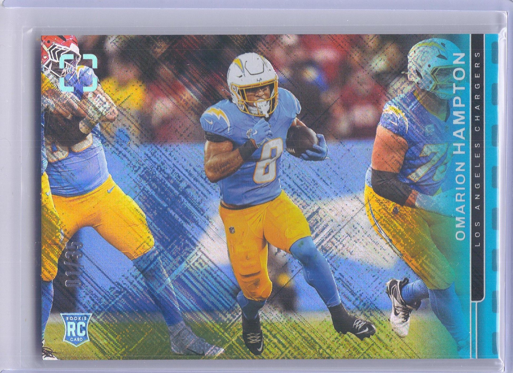 2025 Panini Photogenic #177 Omarion Hampton Teal #/35 Los Angeles Chargers SN,RC