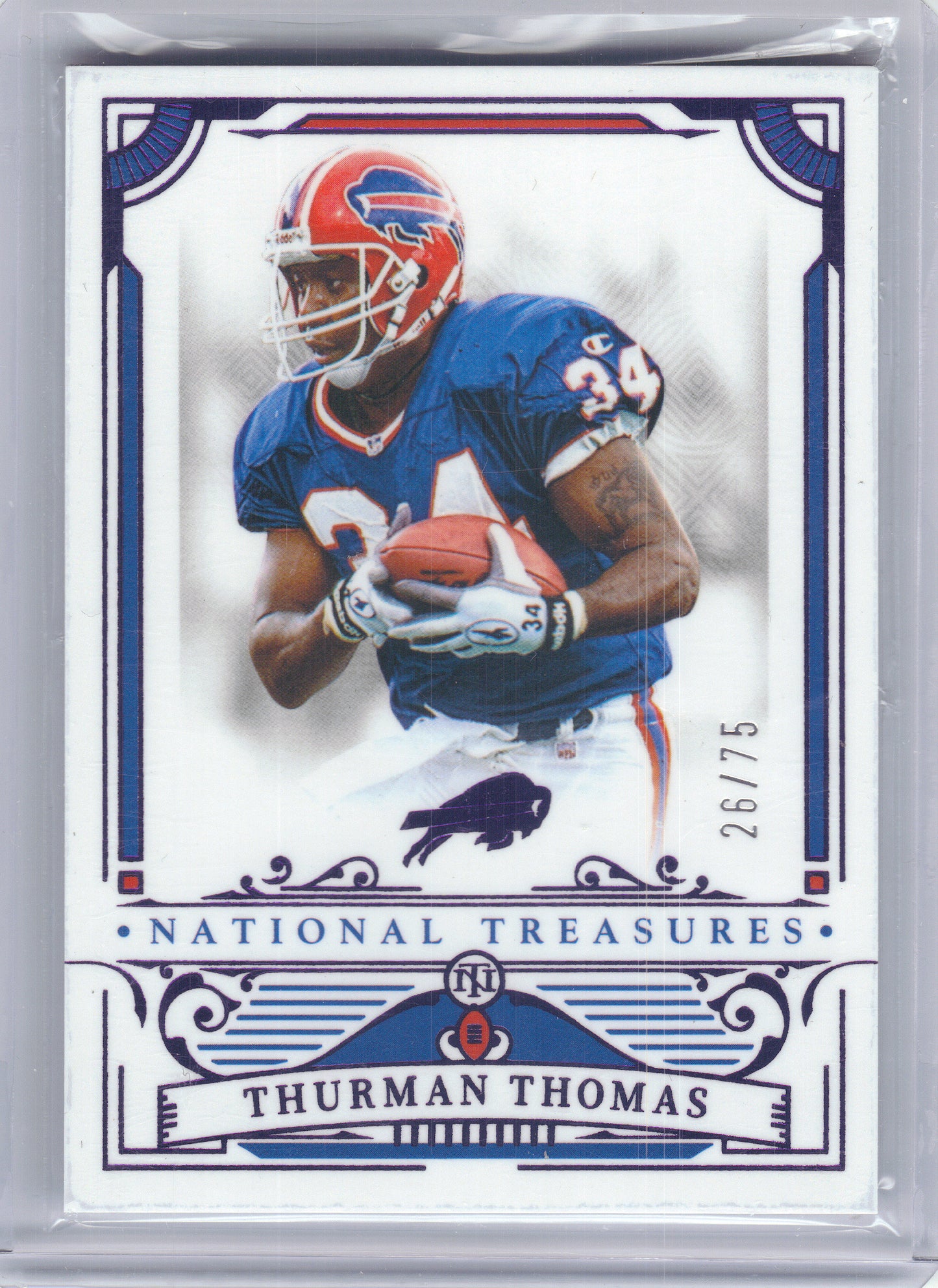 2025 Panini National Treasures #12 Thurman Thomas Purple #/75 Buffalo Bills SN