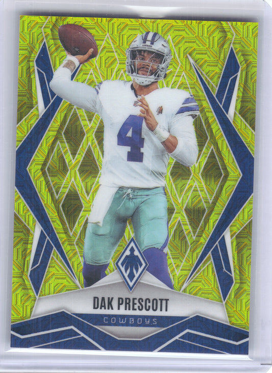 2025 Panini Phoenix #29 Dak Prescott Yellow Mojo Prizm #/35 Dallas Cowboys SN