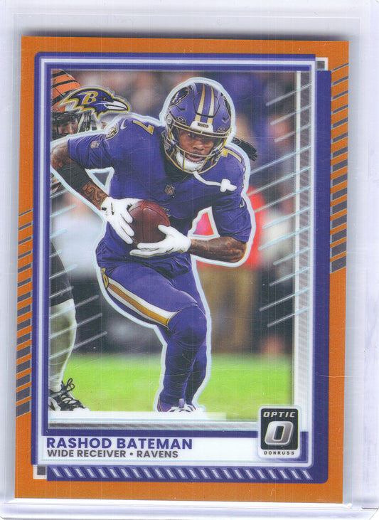 2025 Donruss Optic #20 Rashod Bateman Orange #/299 Baltimore Ravens SN