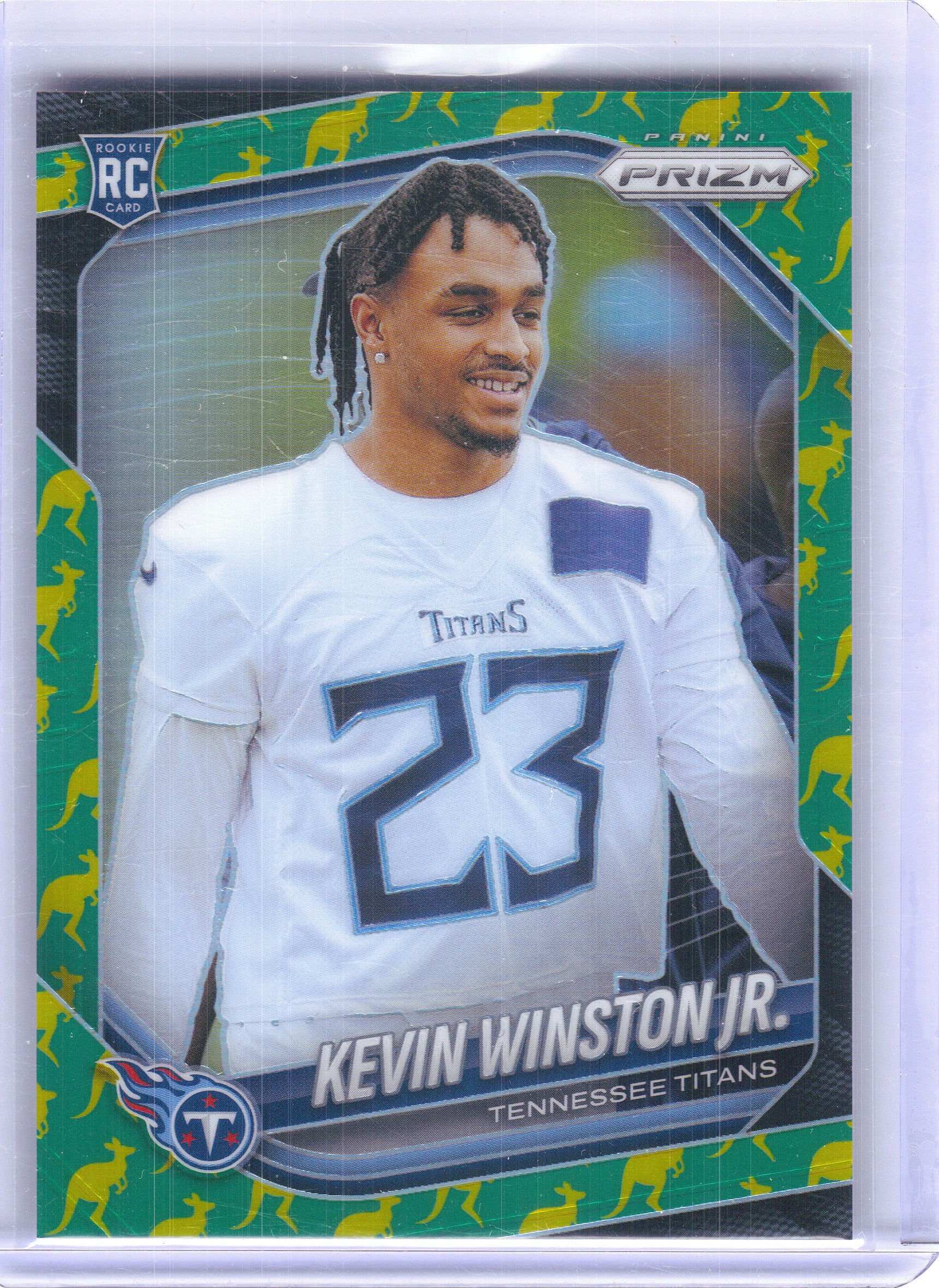 2025 Panini Prizm #340 Kevin Winston Jr. Kangaroo #/61 Tennessee Titans SN