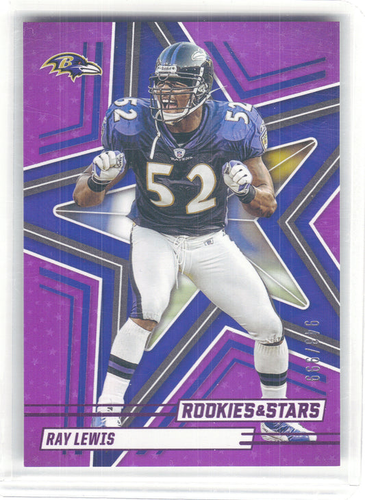 2025 Panini Rookies & Stars #54 Ray Lewis Purple #/999 Baltimore Ravens SN