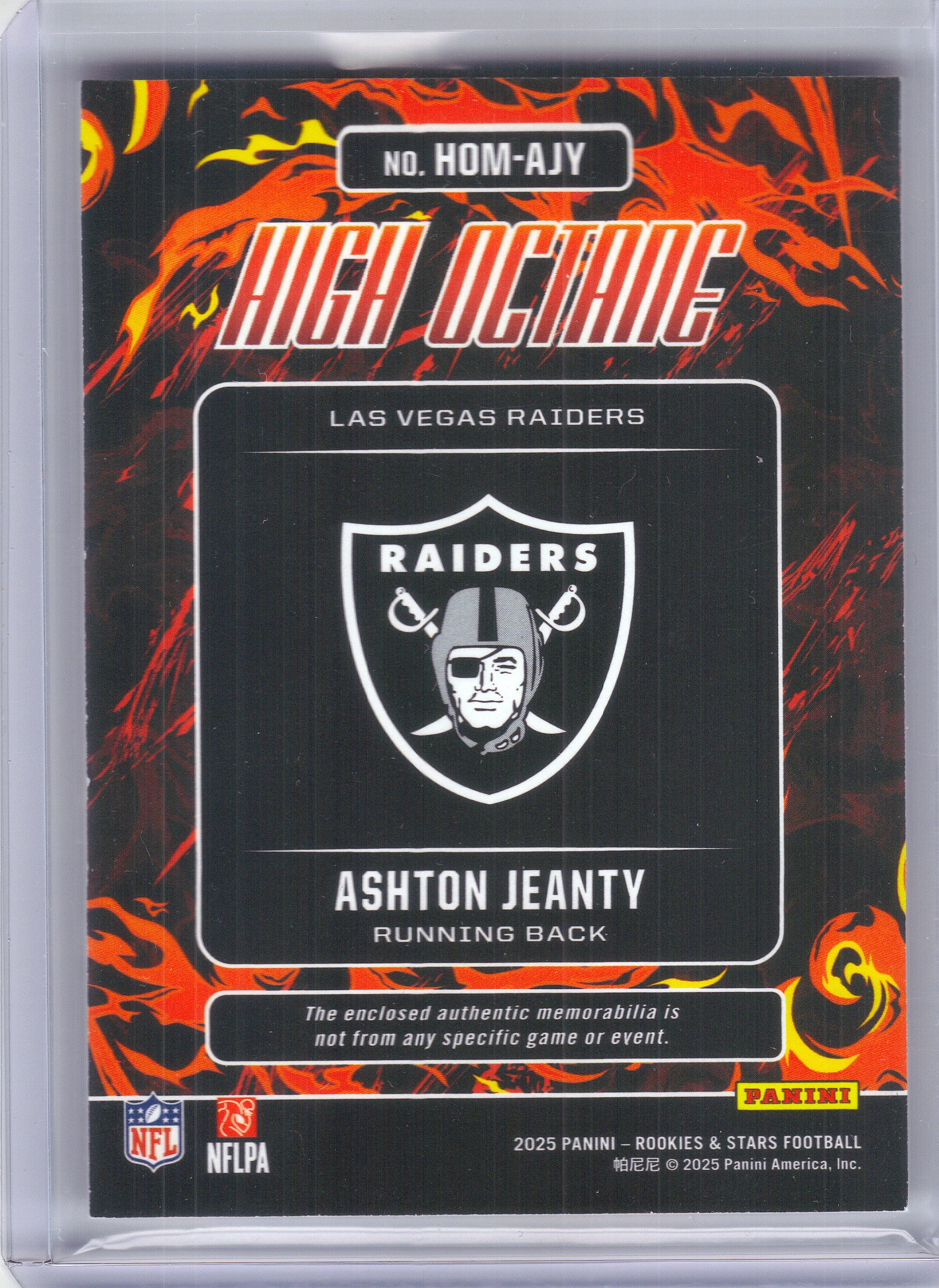 2025 Panini Rookies & Stars #HOM-QJS Quinshon Judkins High Octane Memorabilia Cleveland Browns MEM