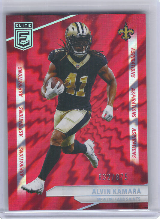 2024 Donruss Elite #46 Alvin Kamara Aspirations Shimmer #/875 New Orleans Saints SN