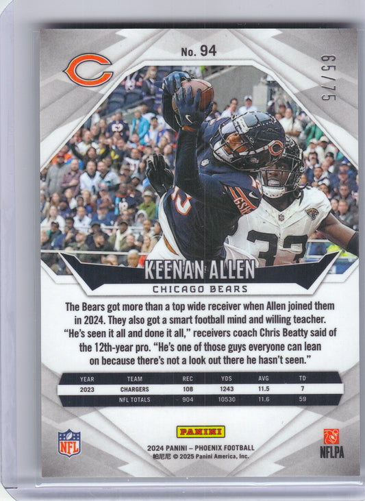 2024 Panini Phoenix #94 Keenan Allen Bronze #/75 Chicago Bears SN
