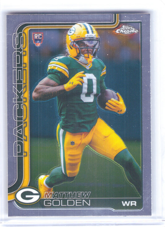 2025 Topps Chrome #333 Matthew Golden Green Bay Packers RC