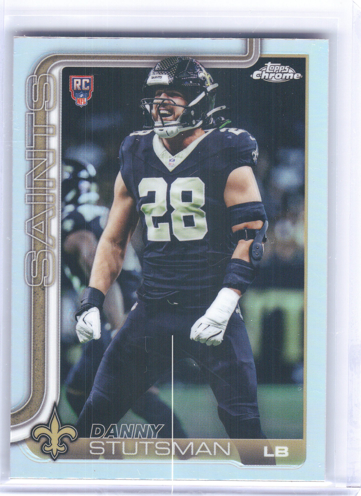 2025 Topps Chrome #373 Danny Stutsman Refractor New Orleans Saints RC