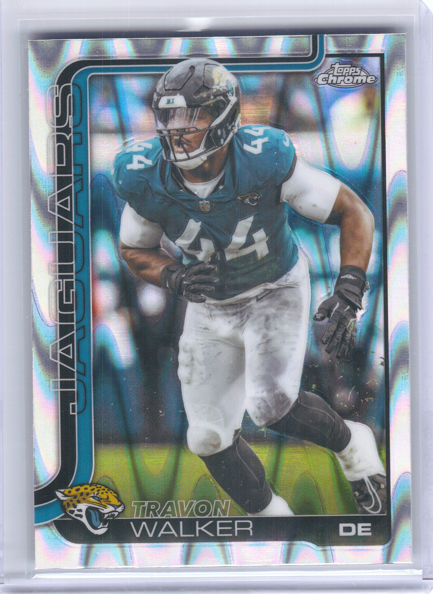 2025 Topps Chrome #141 Travon Walker Ray Wave Refractor Jacksonville Jaguars