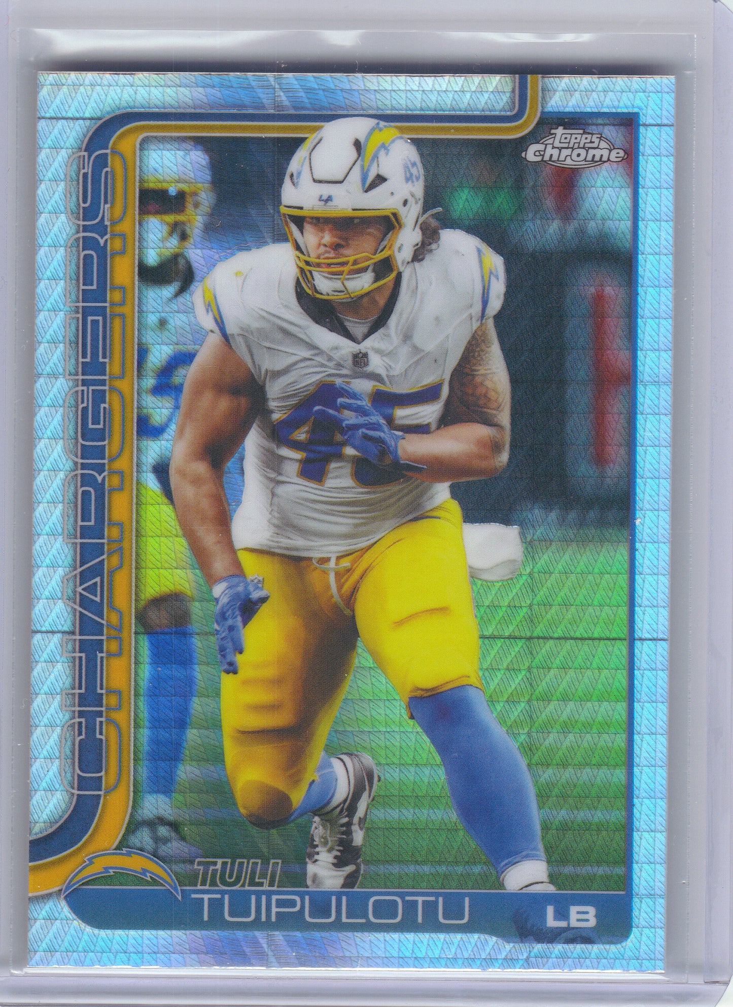2025 Topps Chrome #163 Tuli Tuipulotu Prism Refractor Los Angeles Chargers