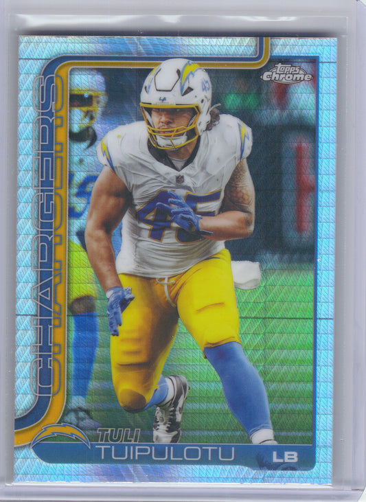 2025 Topps Chrome #163 Tuli Tuipulotu Prism Refractor Los Angeles Chargers
