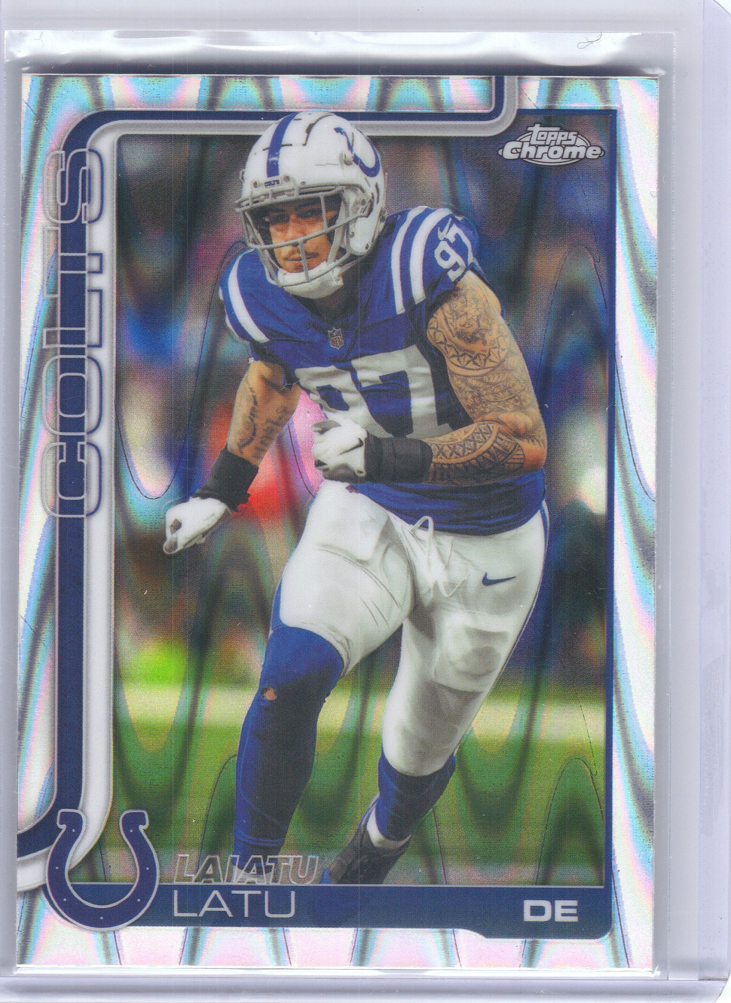 2025 Topps Chrome #128 Laiatu Latu Ray Wave Refractor Indianapolis Colts