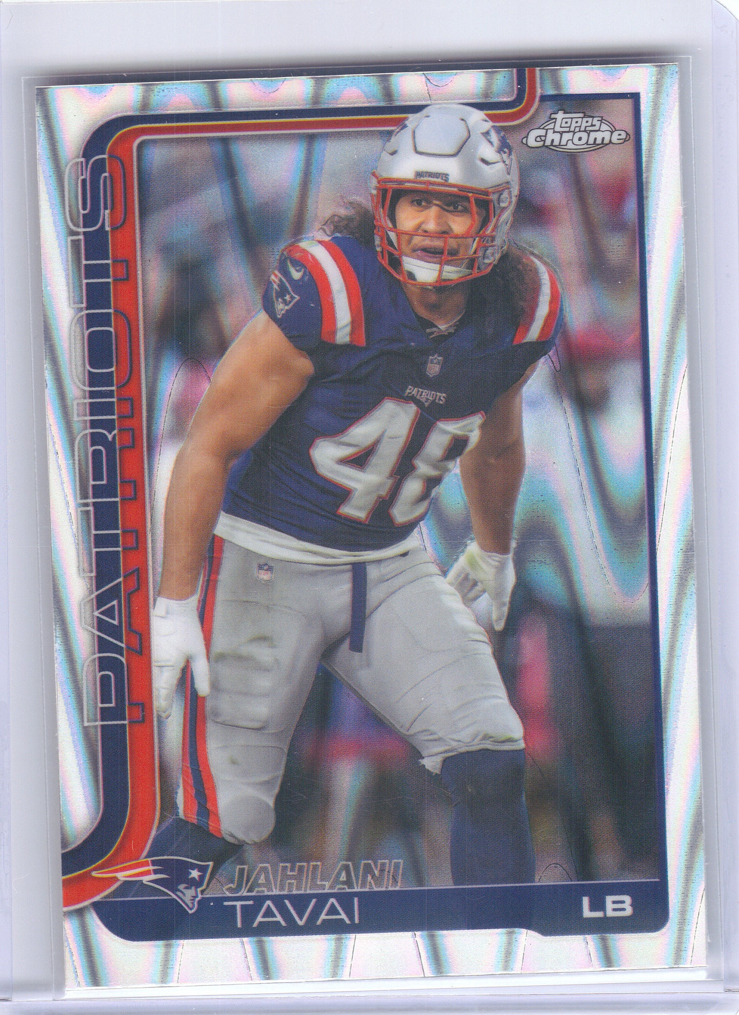 2025 Topps Chrome #213 Jahlani Tavai Ray Wave Refractor New England Patriots
