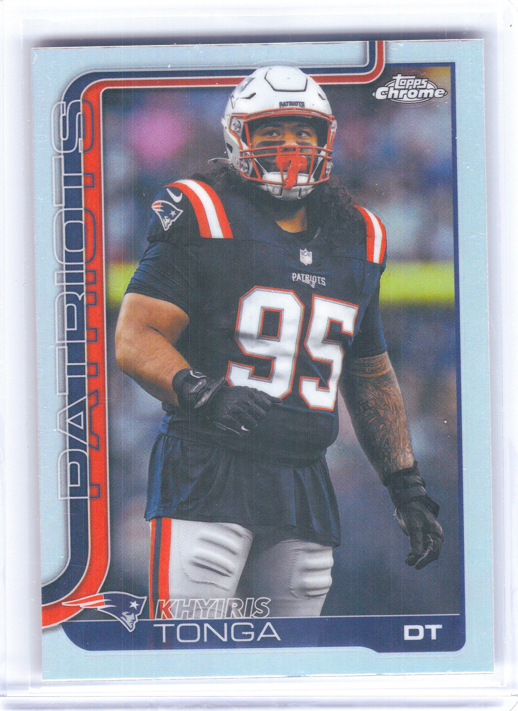 2025 Topps Chrome #214 Khyiris Tonga Refractor New England Patriots