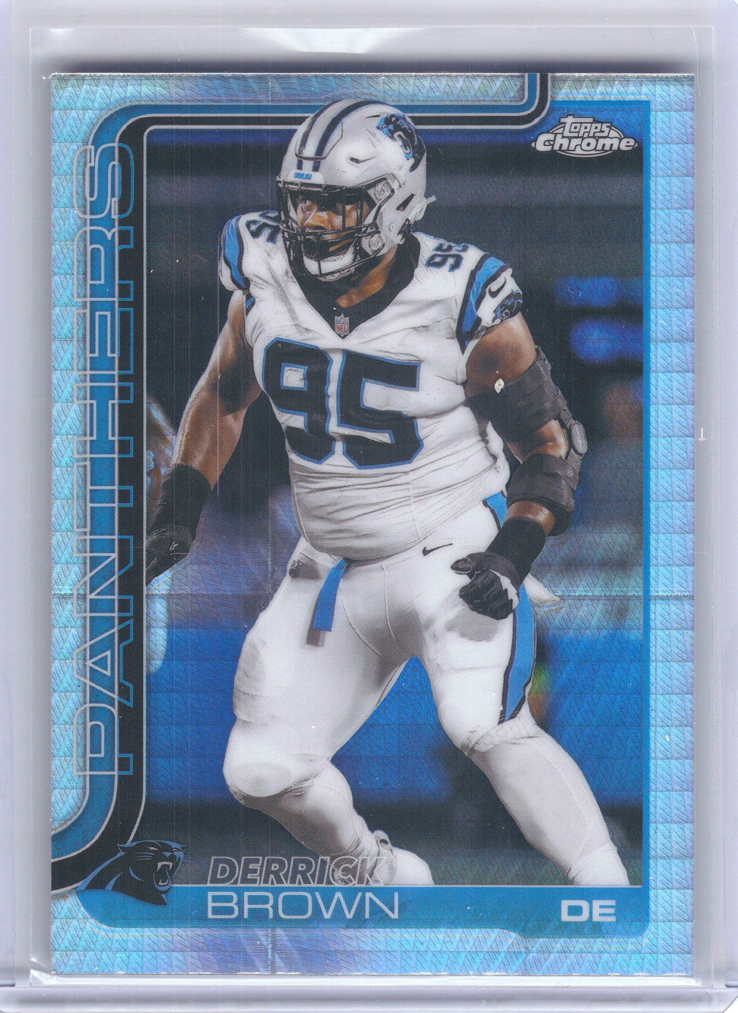 2025 Topps Chrome #47 Derrick Brown Prism Refractor Carolina Panthers
