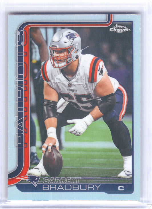 2025 Topps Chrome #212 Garrett Bradbury Refractor New England Patriots