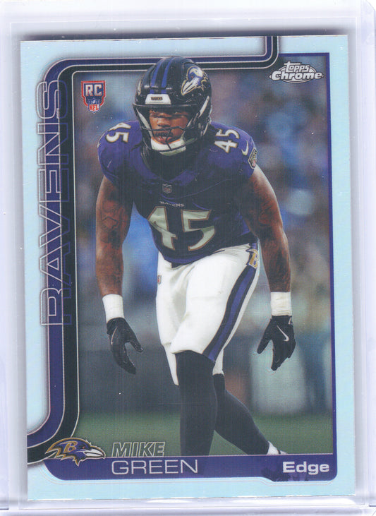 2025 Topps Chrome #376 Mike Green Refractor x Baltimore Ravens RC