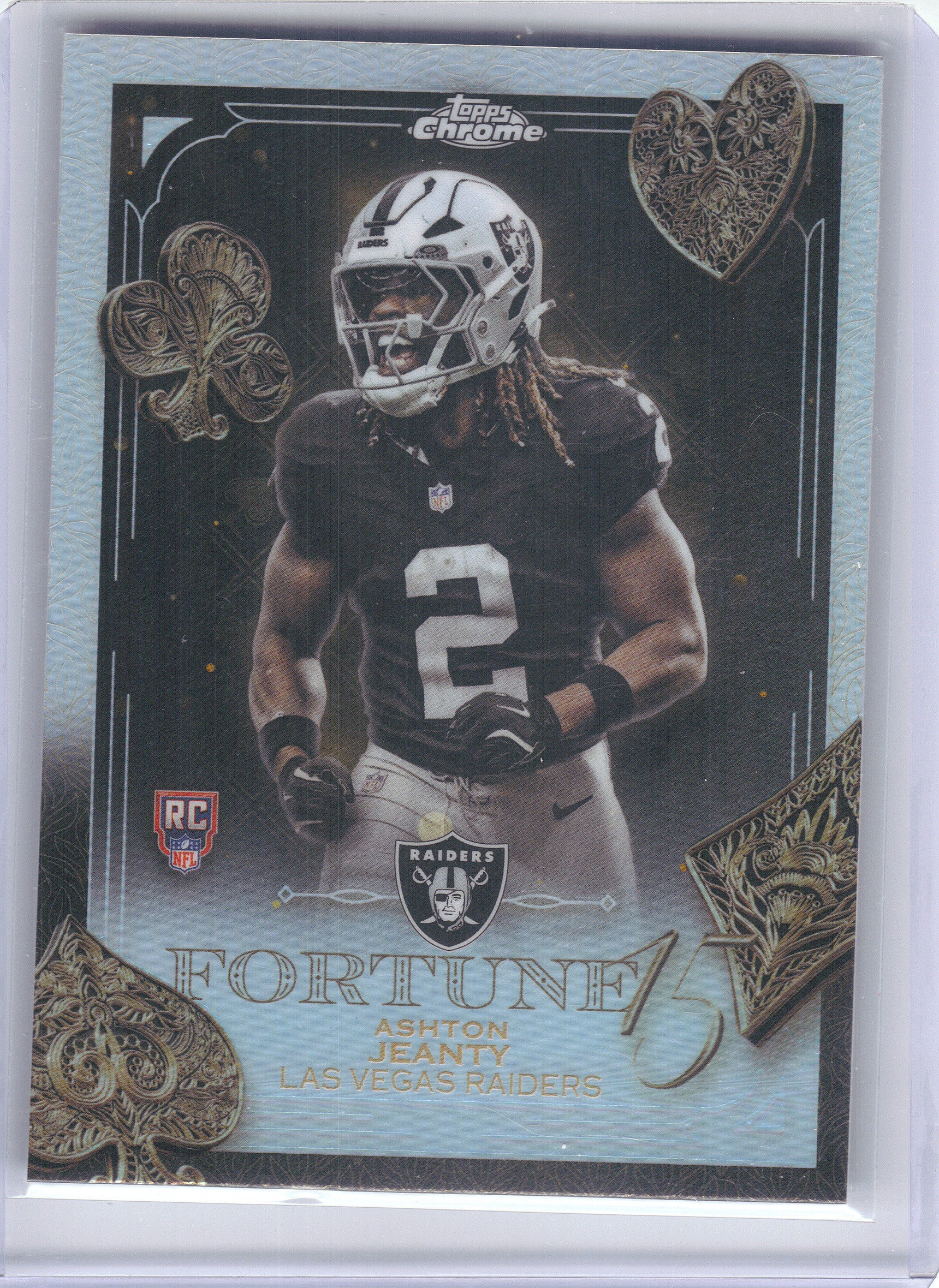 2025 Topps Chrome #F15-24 Ashton Jeanty Fortune 15 Refractor Las Vegas Raiders