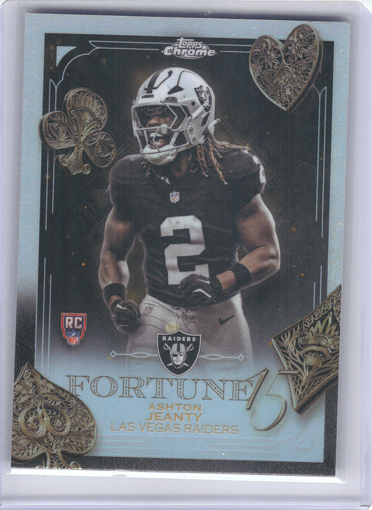 2025 Topps Chrome #F15-24 Ashton Jeanty Fortune 15 Refractor Las Vegas Raiders
