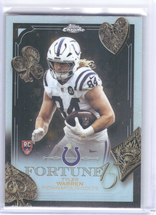 2025 Topps Chrome #F15-30 Tyler Warren Fortune 15 Refractor Indianapolis Colts