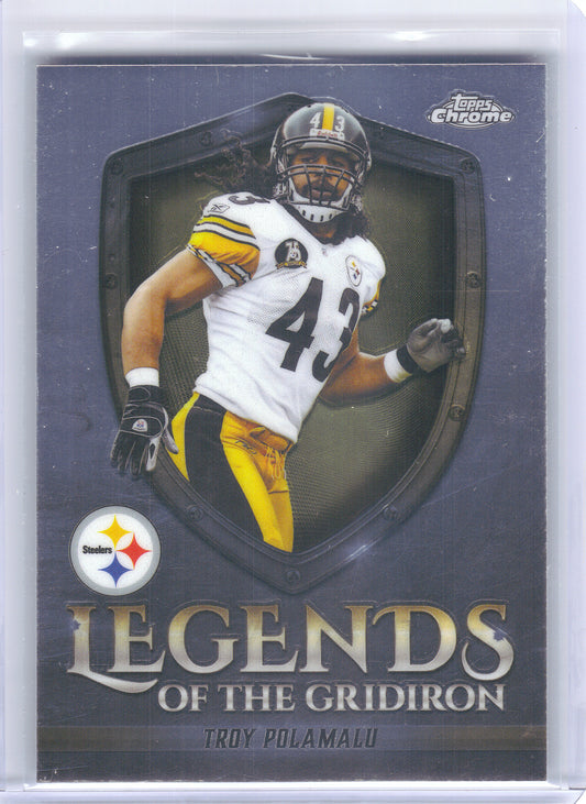 2025 Topps Chrome #LOG-33 Troy Polamalu Legends of the Gridiron Refractor Pittsburgh Steelers