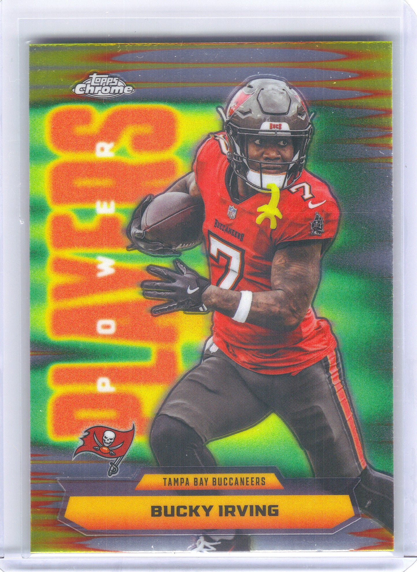 2025 Topps Chrome #PP-18 Bucky Irving Power Players X-Fractor Tampa Bay Buccaneers