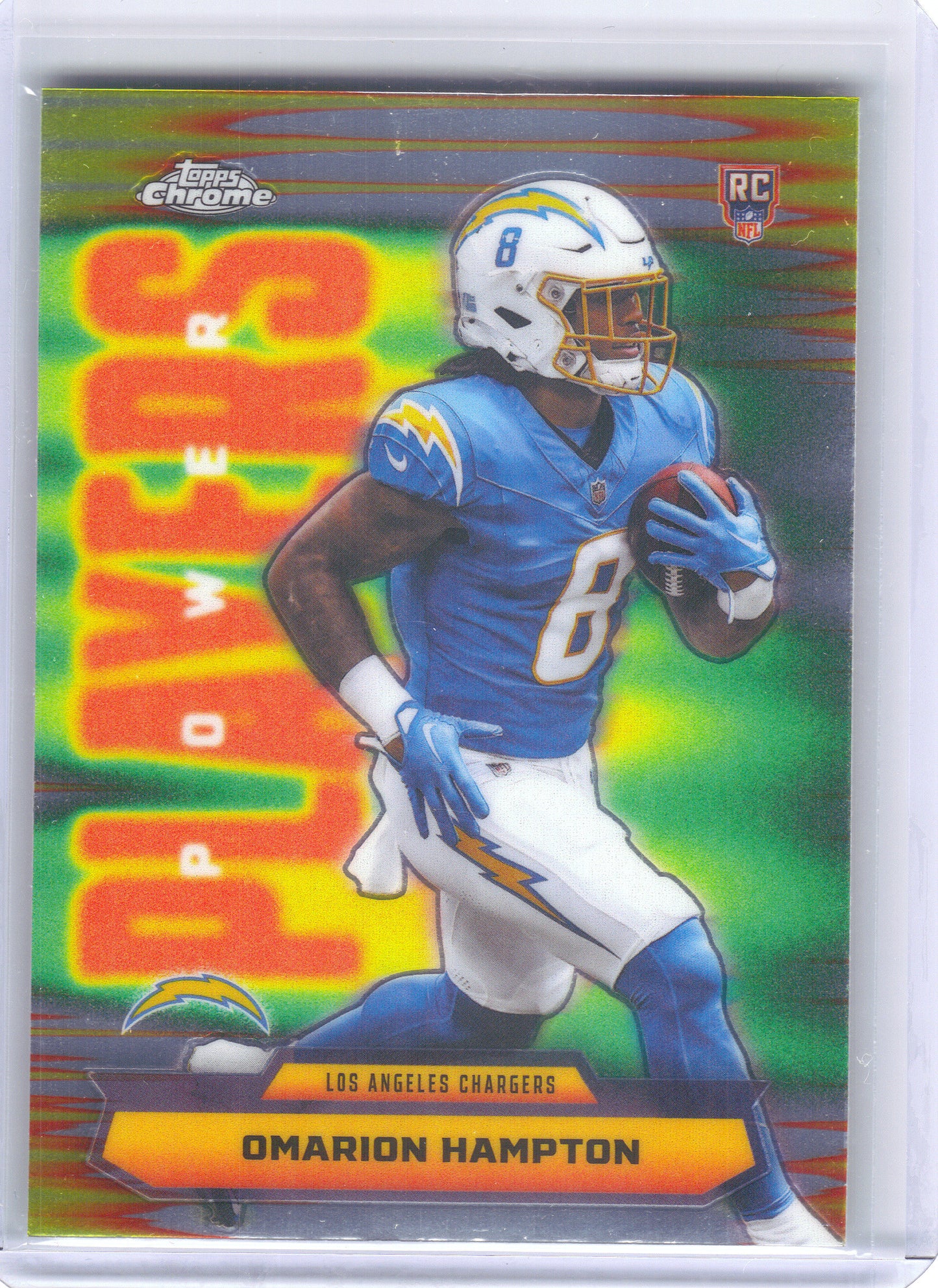 2025 Topps Chrome #PP-17 Omarion Hampton Power Players Los Angeles Chargers