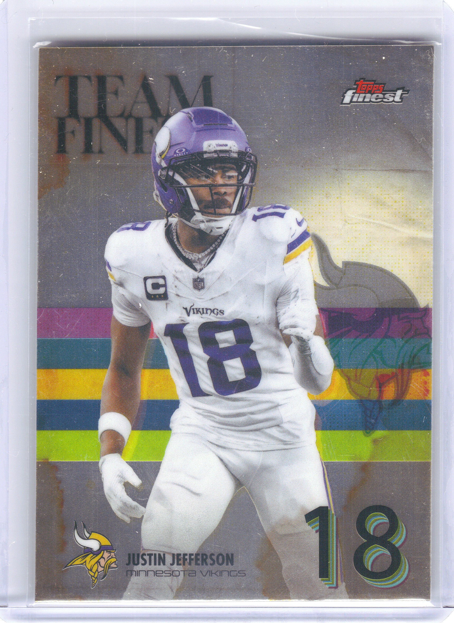 2025 Finest #TF-8 Justin Jefferson Team Finest Minnesota Vikings