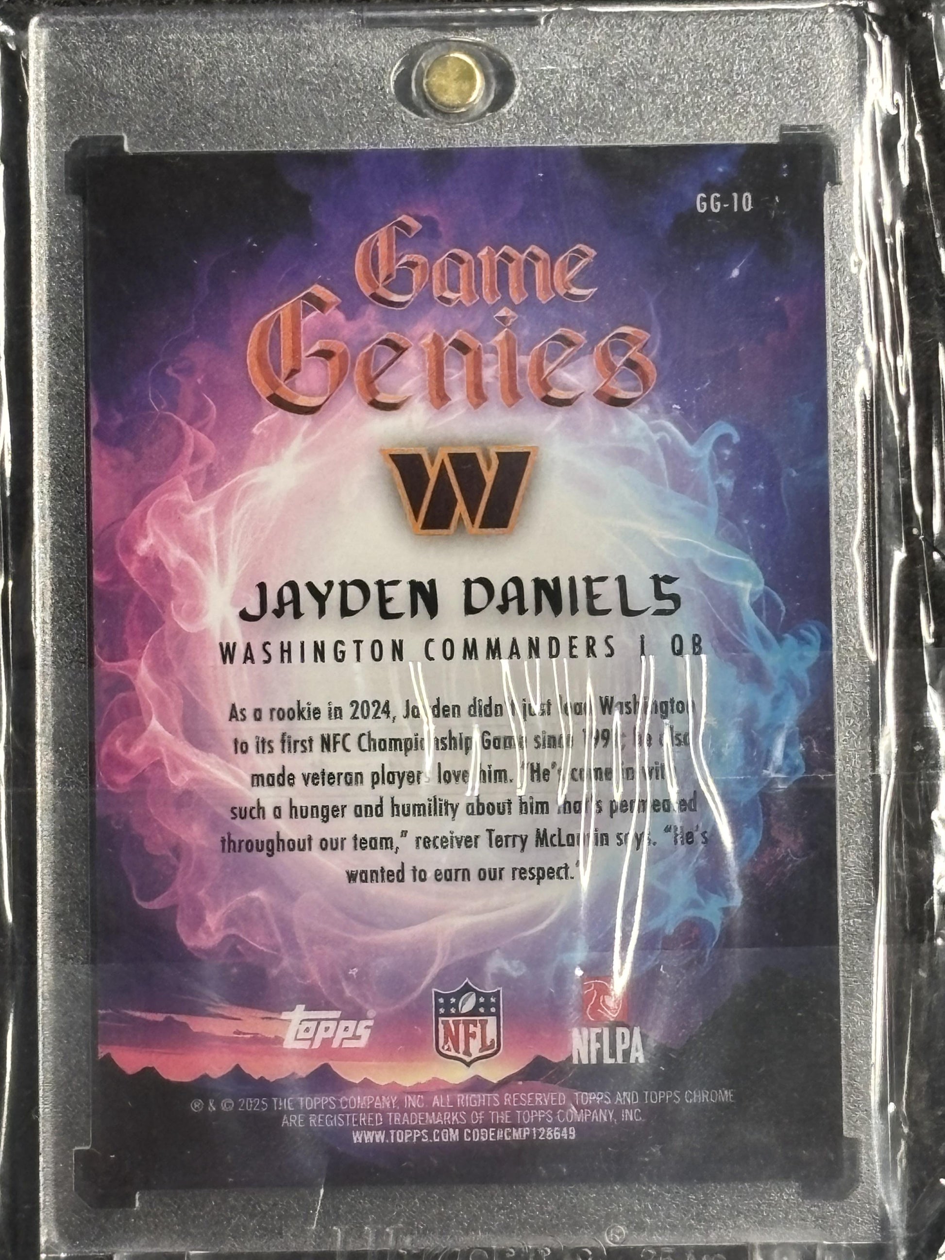 2025 Topps Chrome #GG-10 Jayden Daniels Game Genies Washington Commanders